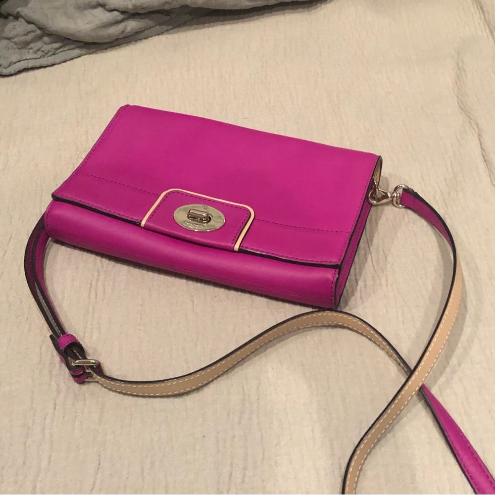 Kate Spade ♠️ crossbody hot pink purse bag - never used Leather